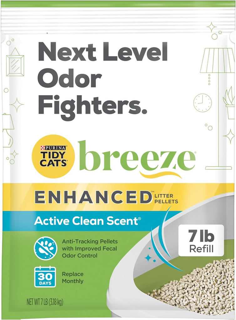 “Purina Breeze Litter Pellets – Odor Control Refill (Pack of 4, 7 lbs)”